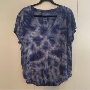 American Eagle Favorite Tee - Blue Tie Dye